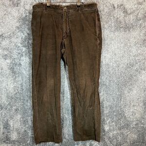 J Crew Corduroy Pants Mens 35x32 Brown Vintage Cord Preppy Comfort Flat Front